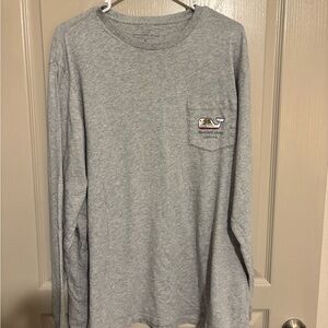 Vineyard Vines Men's Heather Gray Long Sleeve Tee